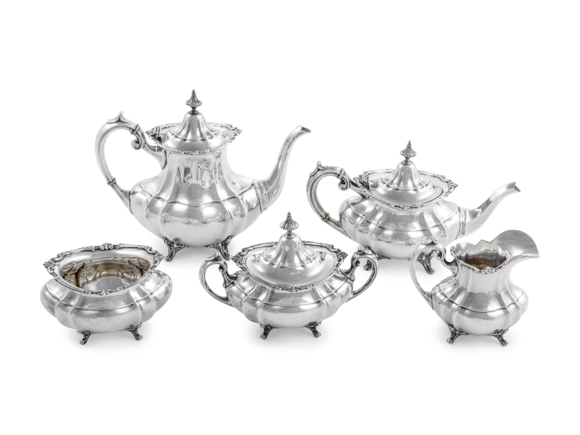 An American Silver Five-Piece Tea and Coffee Service
