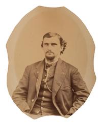 [CIVIL WAR]. Albumen photograph of possible member of the 1st New York Cavalry.