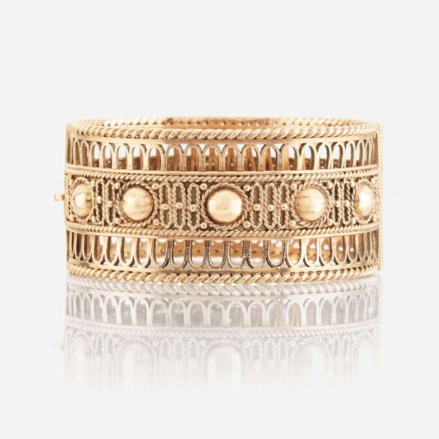 A gold bracelet