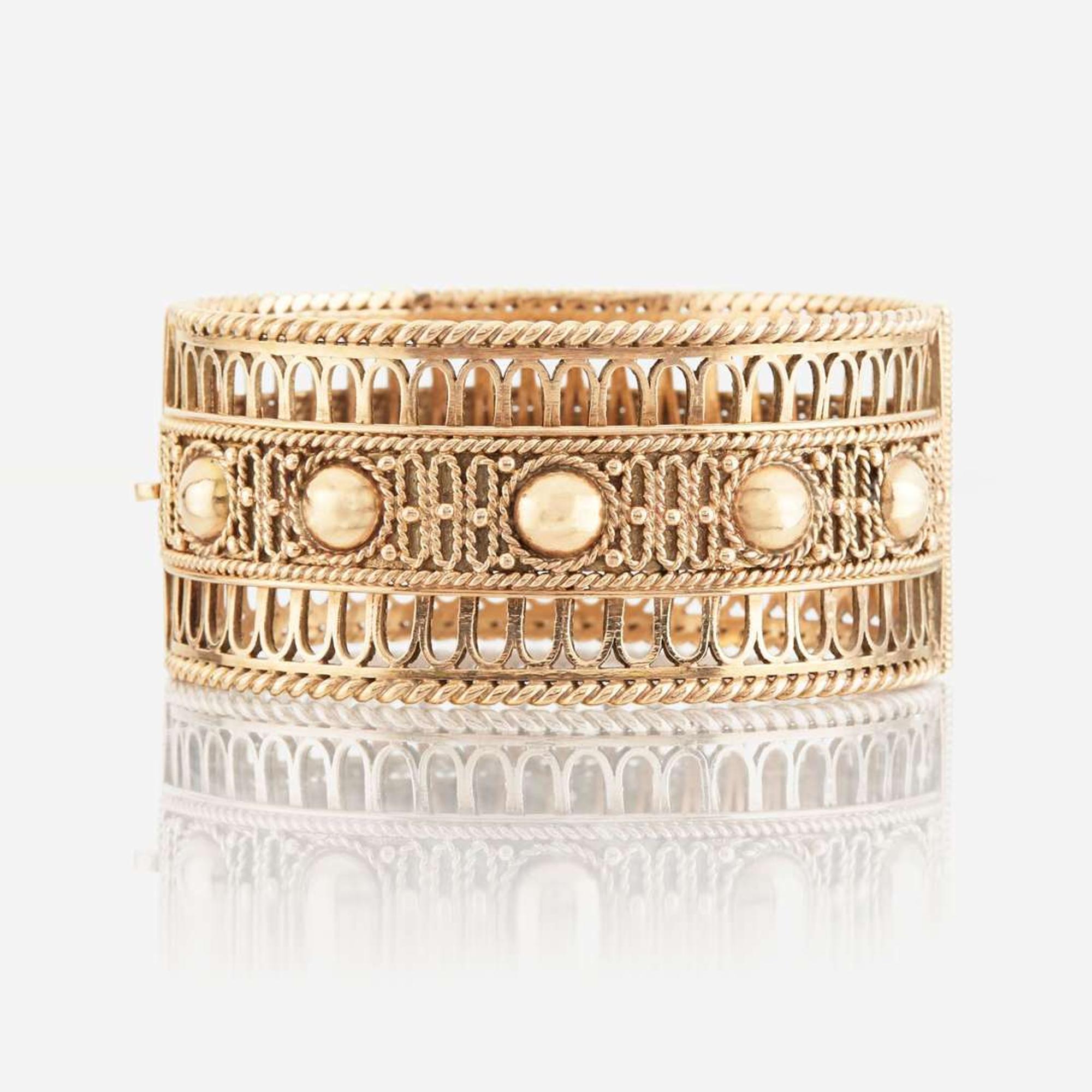 A gold bracelet