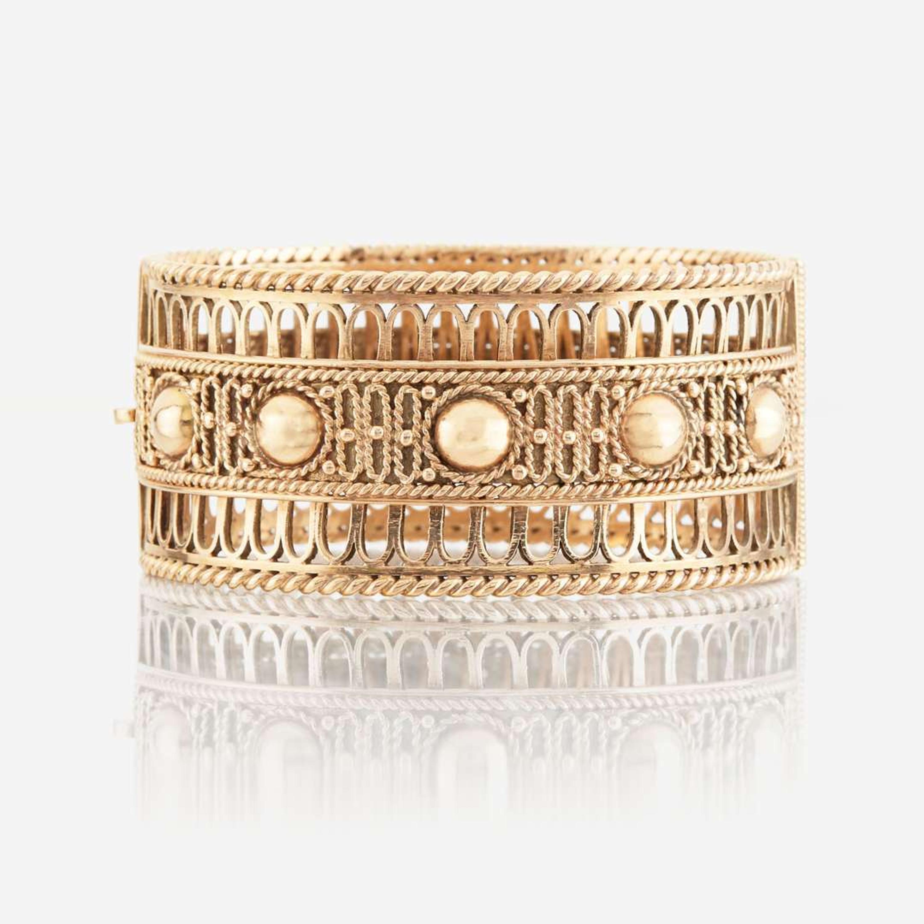 A gold bracelet