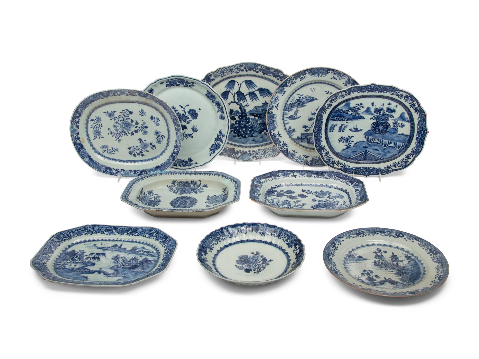 Ten Chinese Export Porcelain Platters