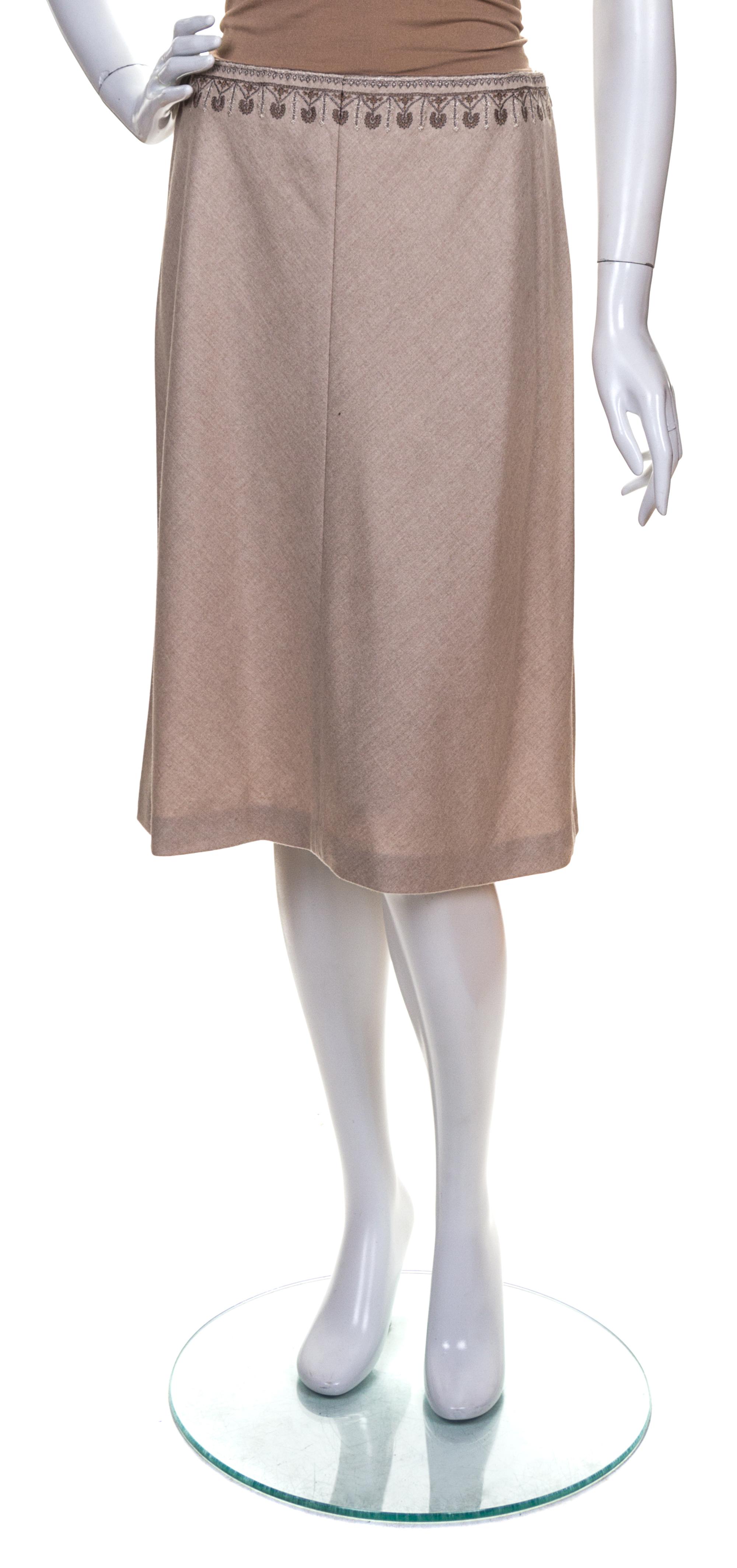 A Valentino Oatmeal Skirt Ensemble, Size 10.