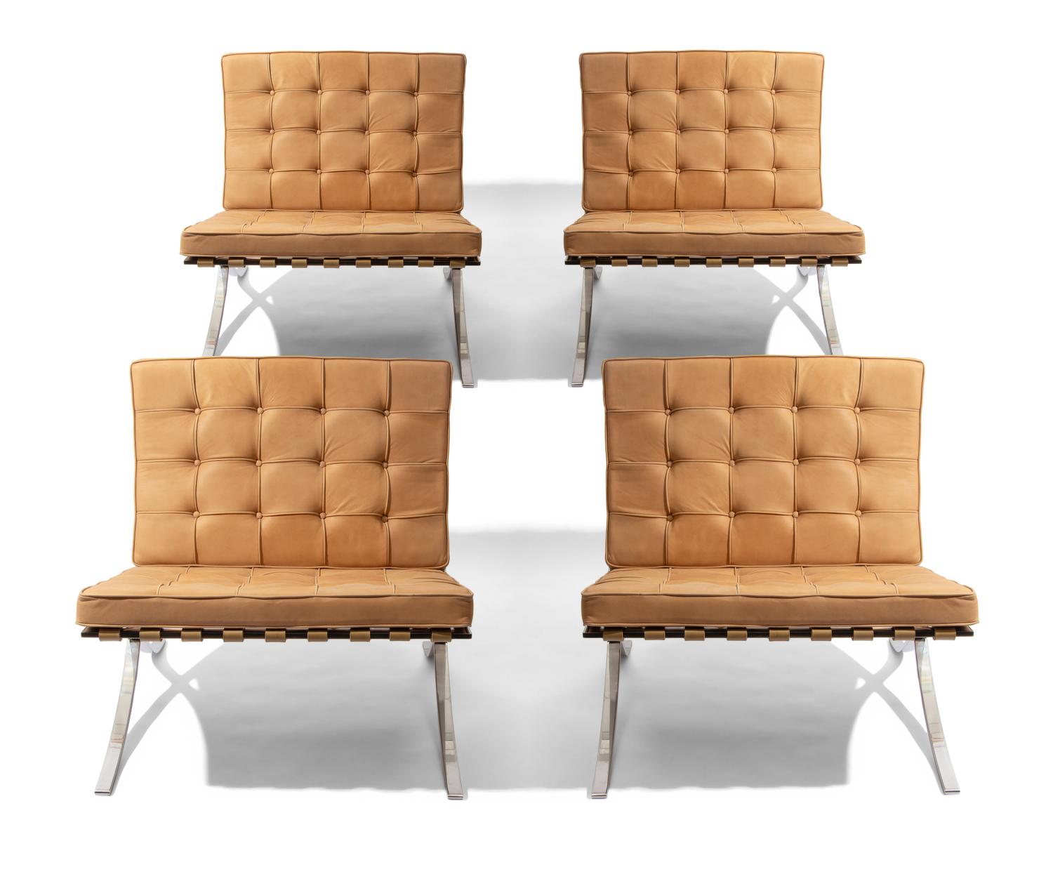 Reupholstered Barcelona Chairs, set of 4