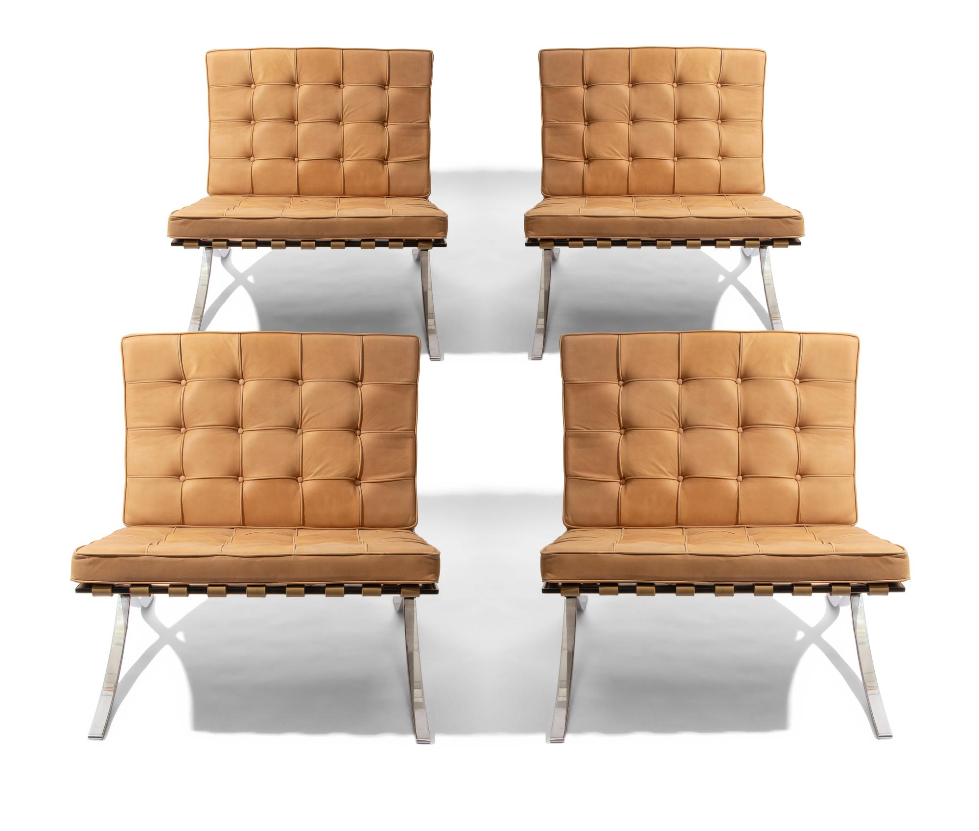 Reupholstered Barcelona Chairs, set of 4