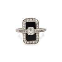 ONYX AND DIAMOND RING