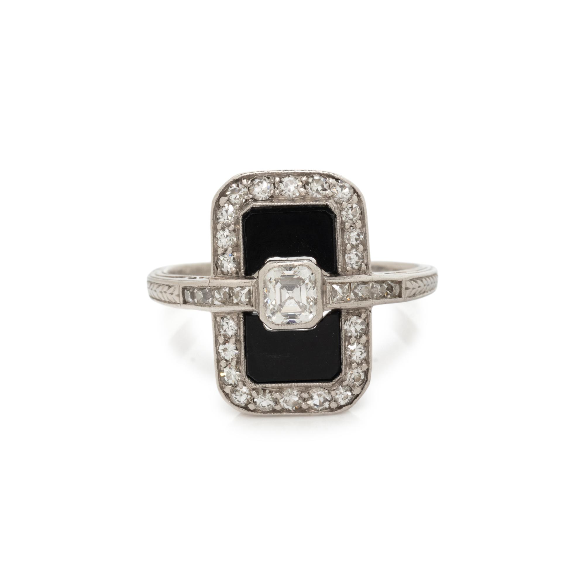 ONYX AND DIAMOND RING