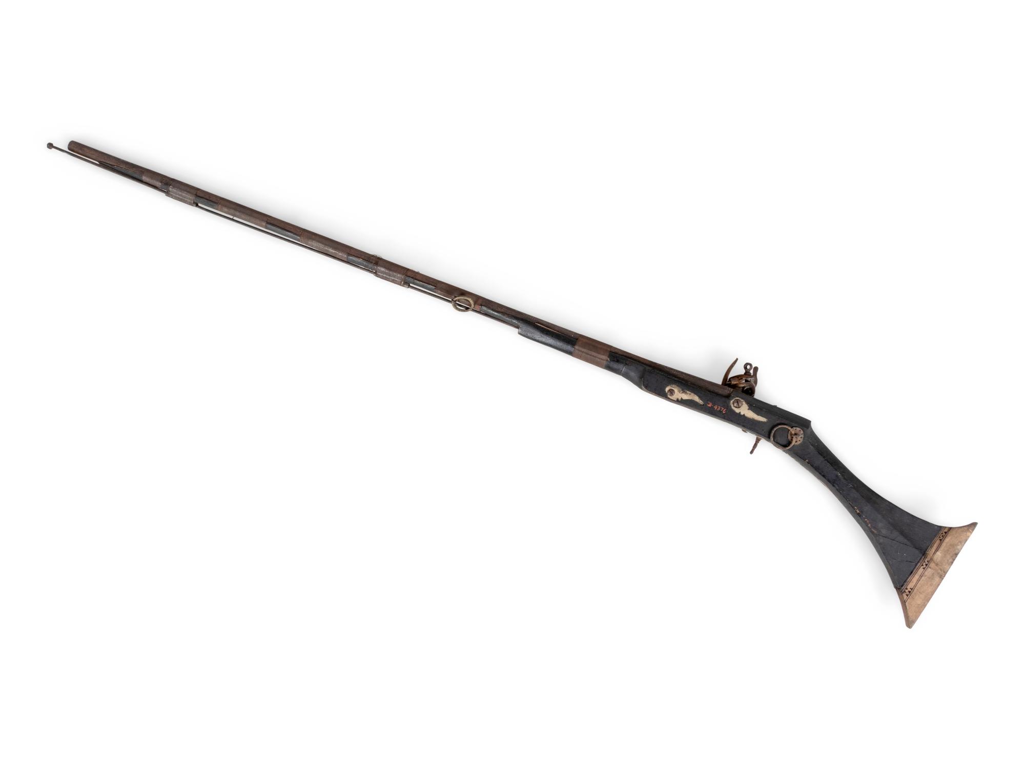 An Ottoman Bone and Metal Inlaid Flintlock Rifle