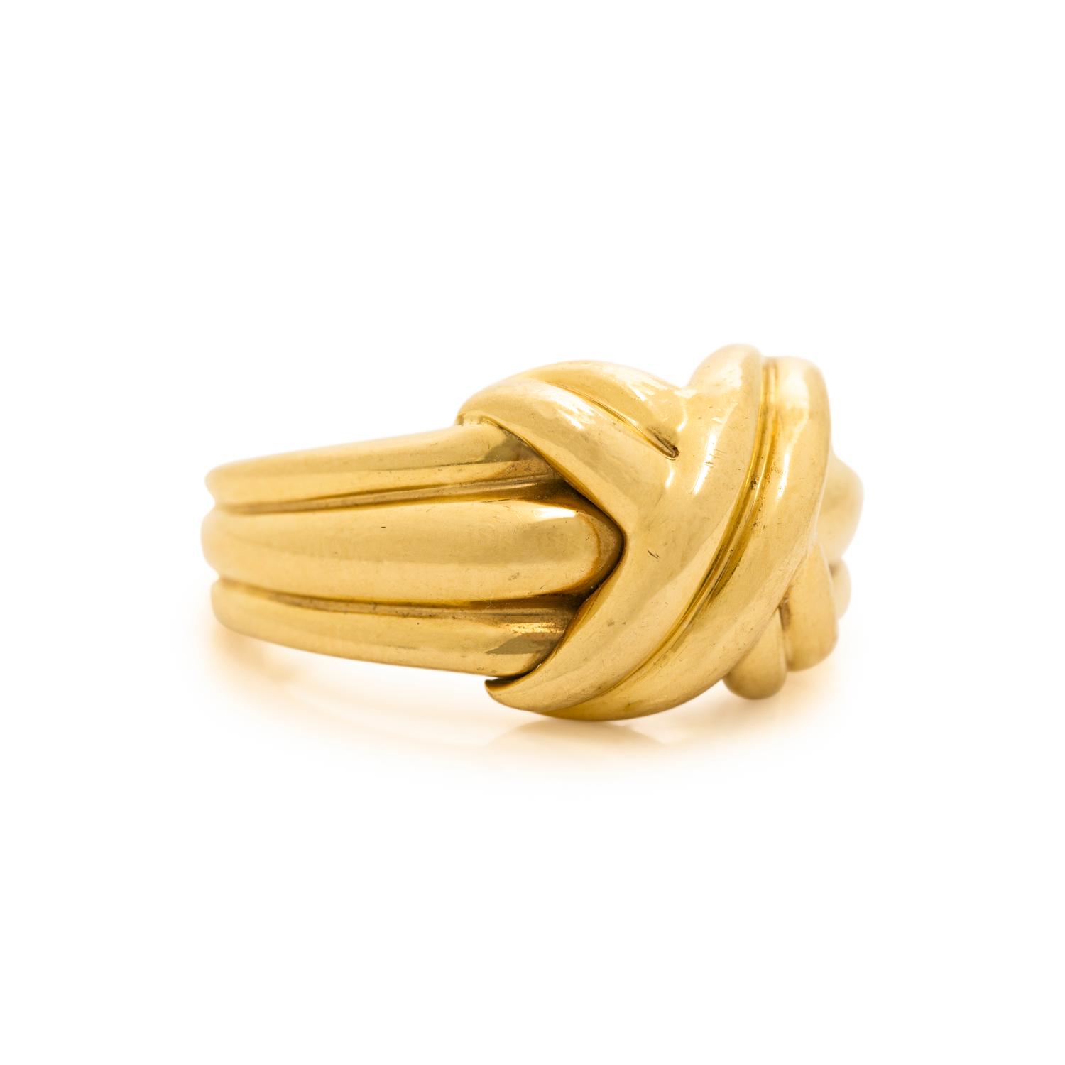TIFFANY & CO., YELLOW GOLD 'X' RING
