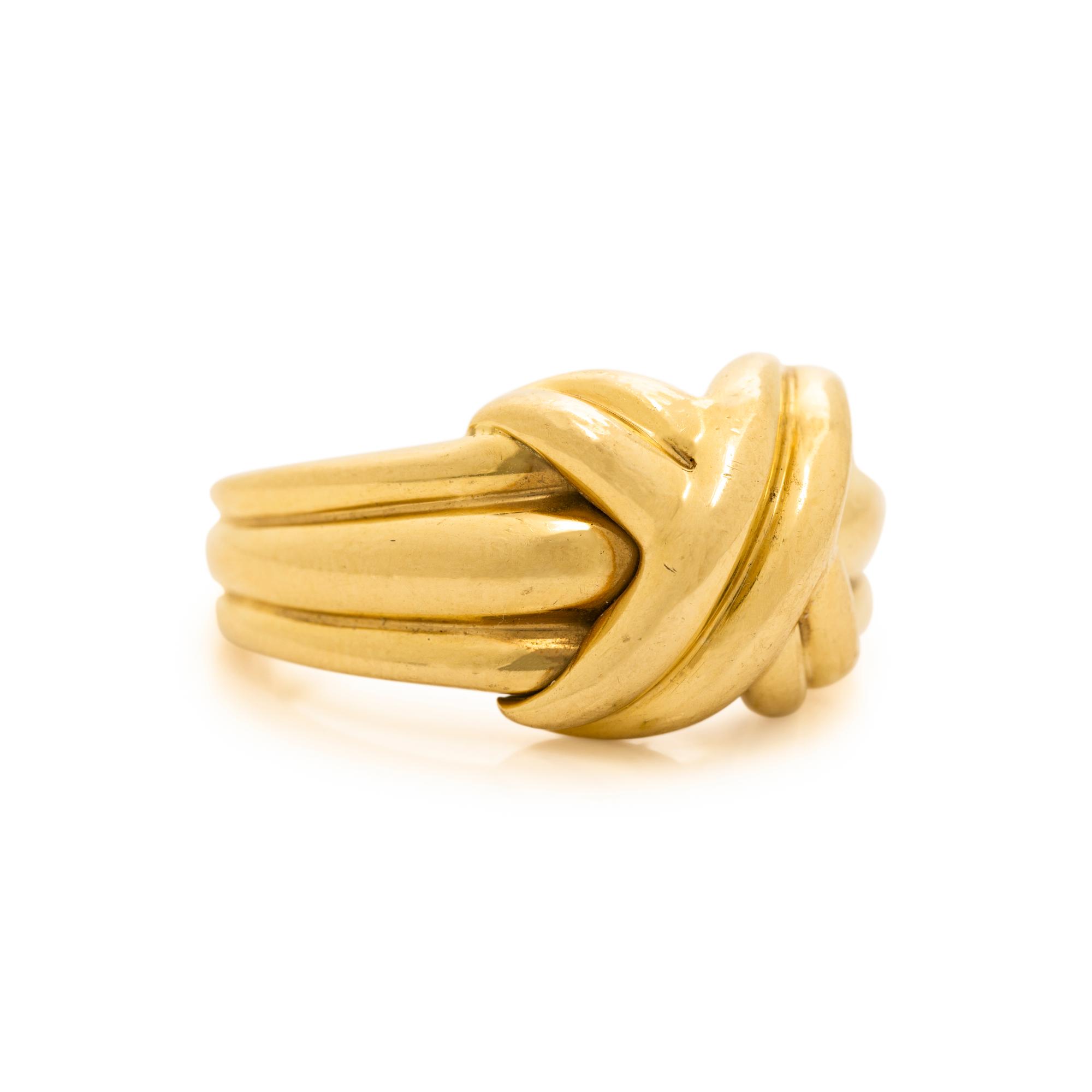 TIFFANY & CO., YELLOW GOLD 'X' RING