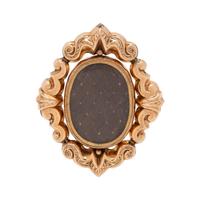 VICTORIAN, YELLOW GOLD MOURNING BROOCH