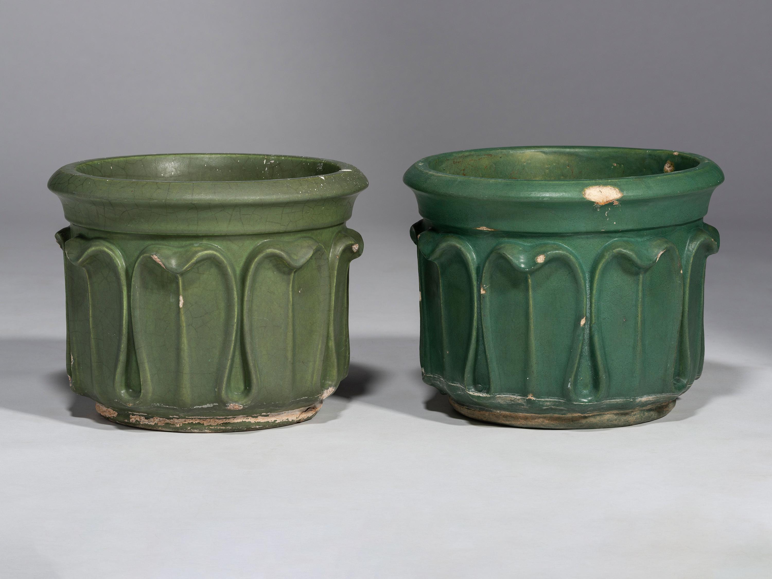 Two Matte Glazed Architectural Jardinières, 1905
