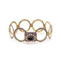 CONVERTIBLE YELLOW GOLD, DIAMOND AND ENAMEL RING/ BRACELET