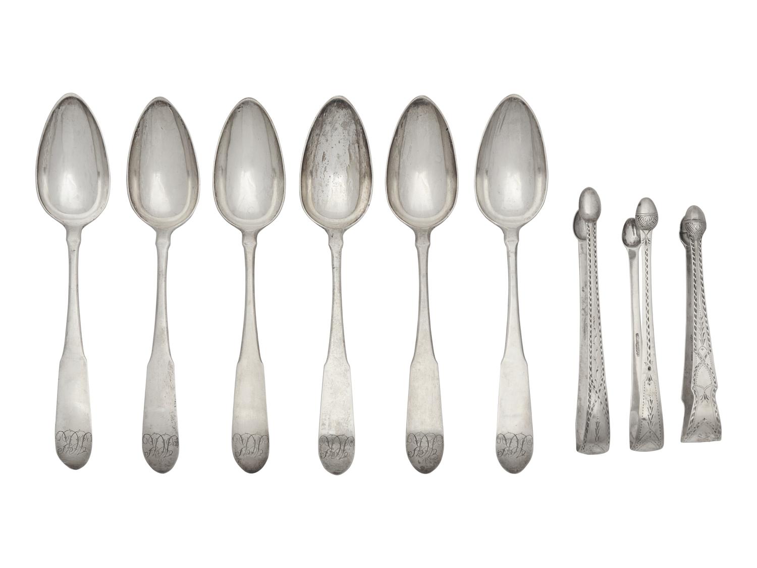 An Assembled Group Of Nine Federal Silver Tablewares