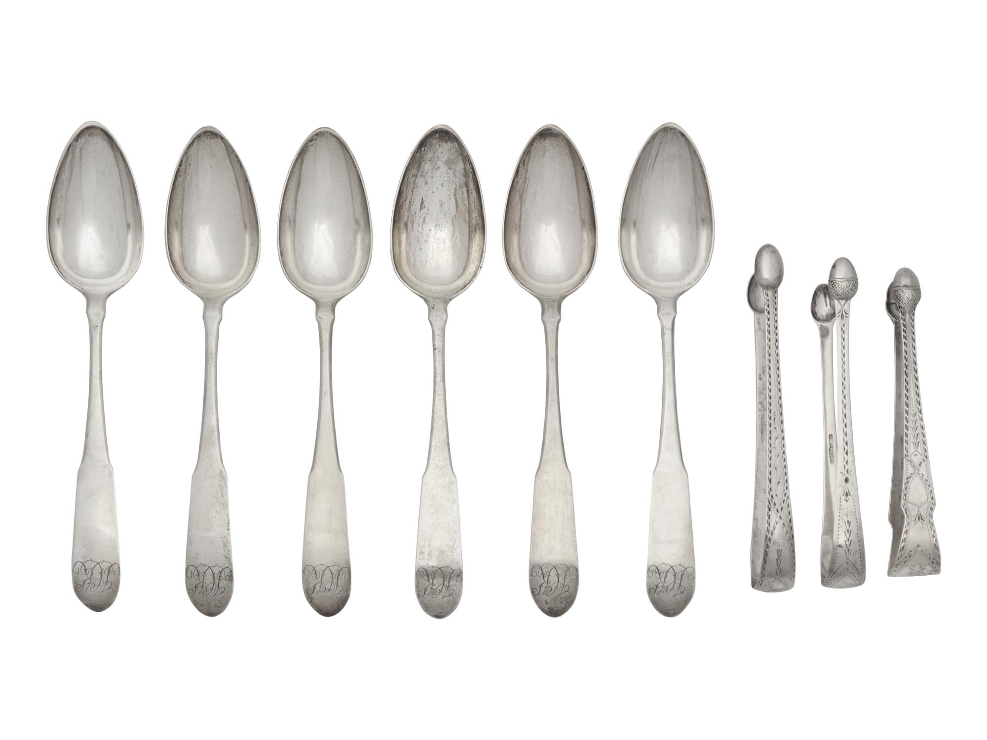 An Assembled Group Of Nine Federal Silver Tablewares