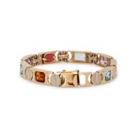 BICOLOR GOLD AND GEMSTONE BRACELET