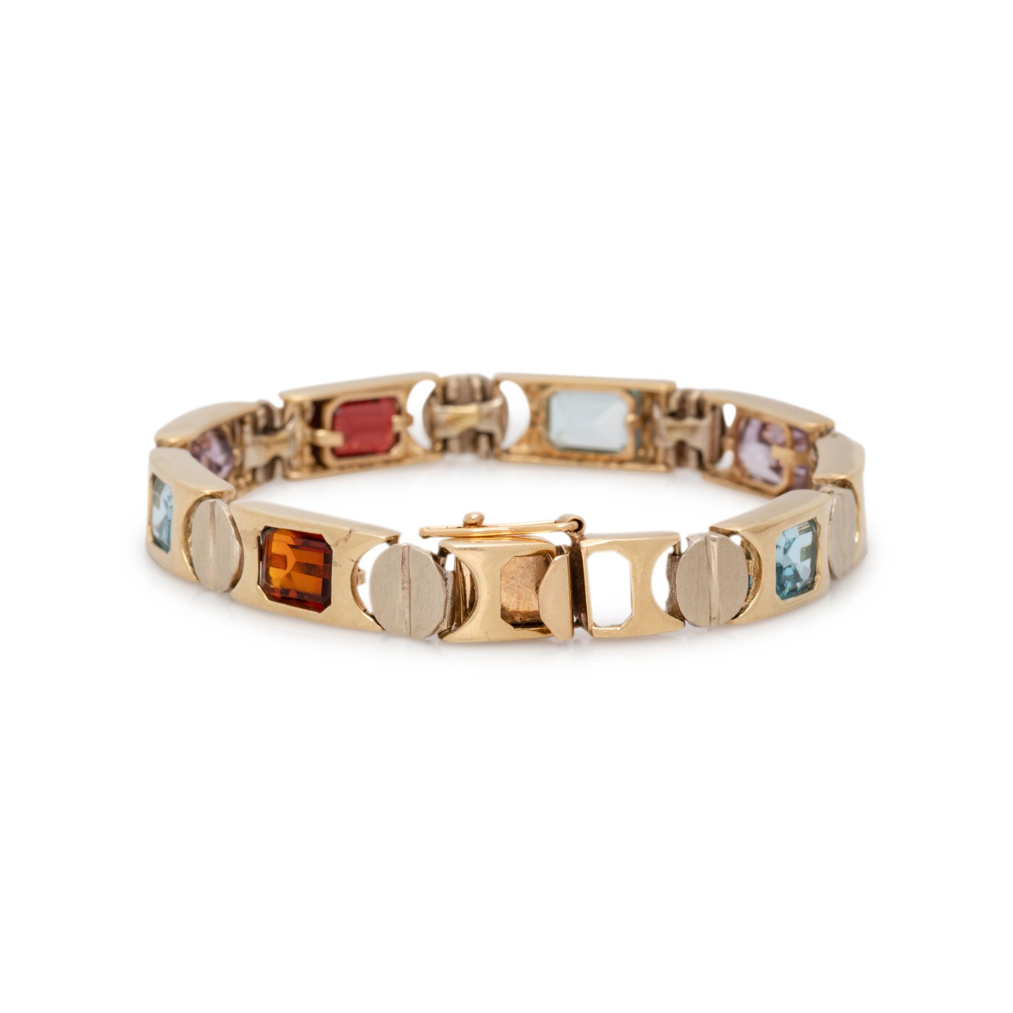 BICOLOR GOLD AND GEMSTONE BRACELET