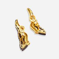 A Pair of Gold and Diamond Earrings by Albert Lipten