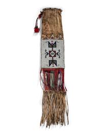 Sioux Beaded Hide Tobacco Bag, Photographed by Charles Carpenter