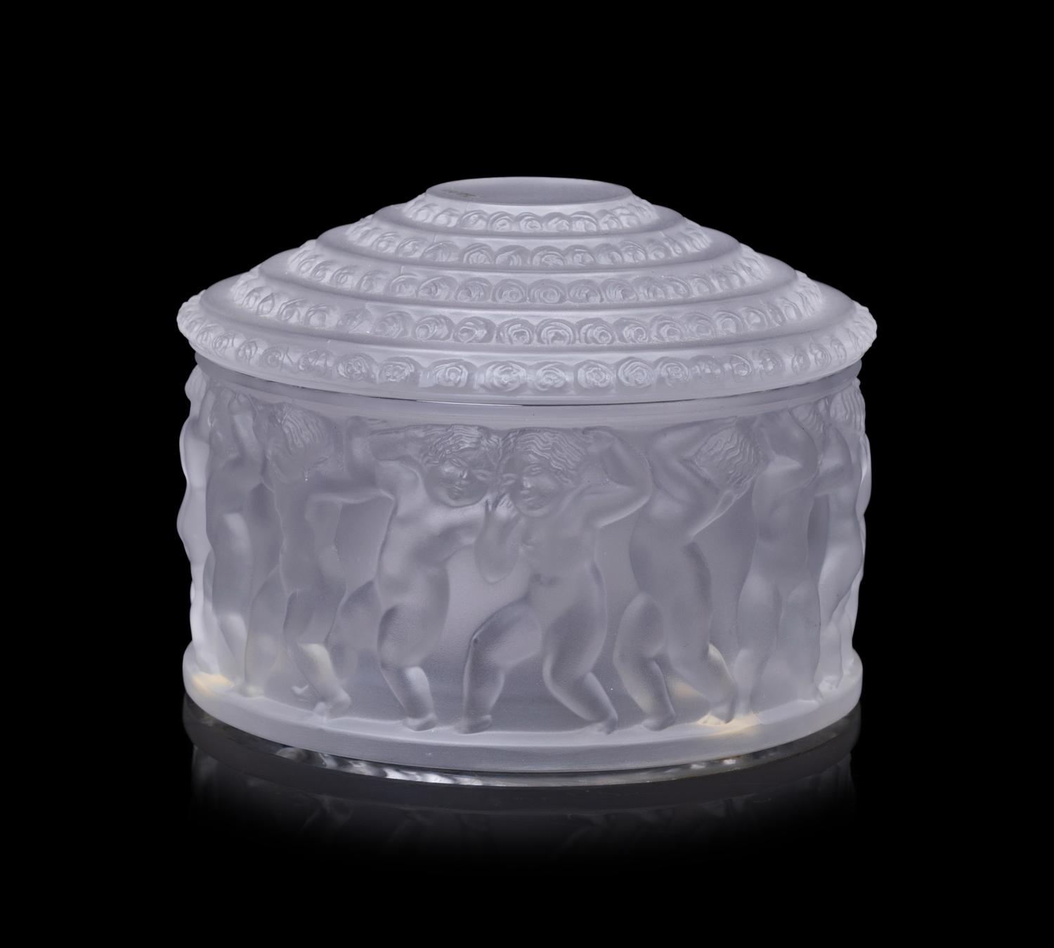 A Lalique Glass Covered Box