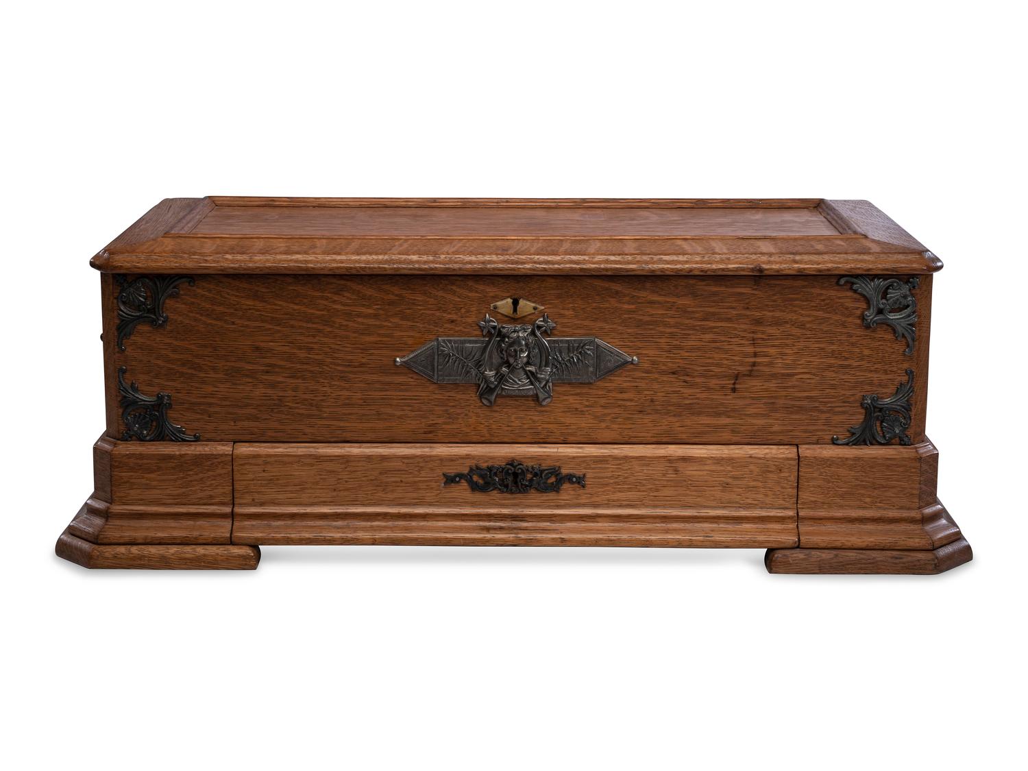 A Swiss Three-Cylinder Oak Music Box
