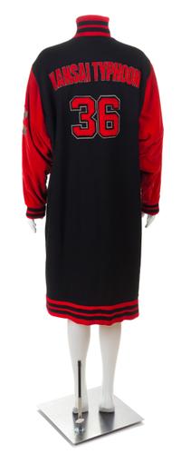 A Kansai Black Wool Baseball Style Coat, No size.