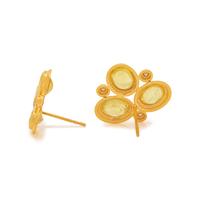 YELLOW SAPPHIRE AND DIAMOND EARRINGS