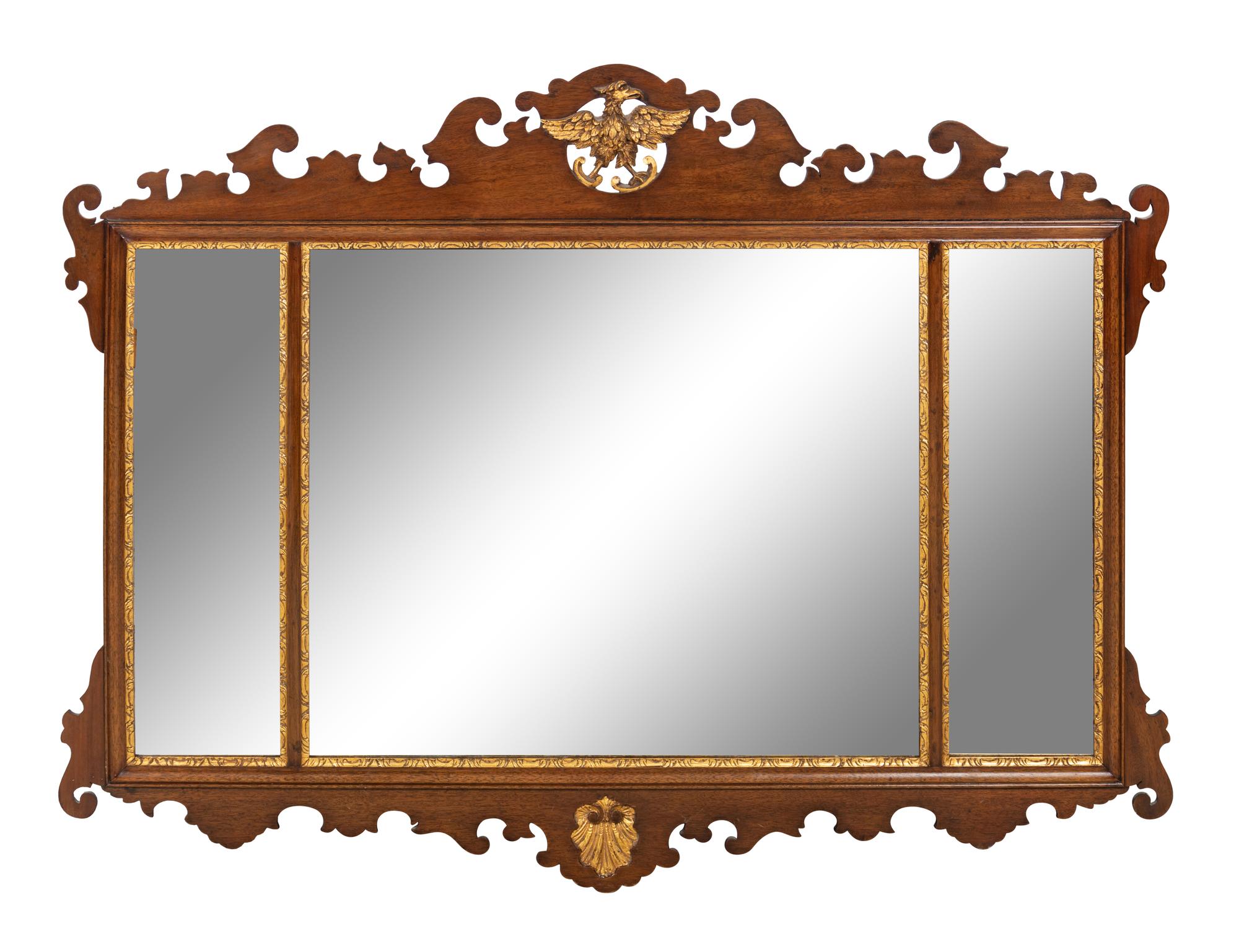 A George II Style Parcel Gilt Mahogany Mirror