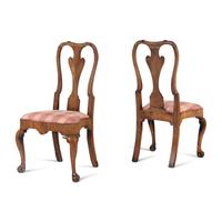 A Pair of George II Walnut Side Chairs