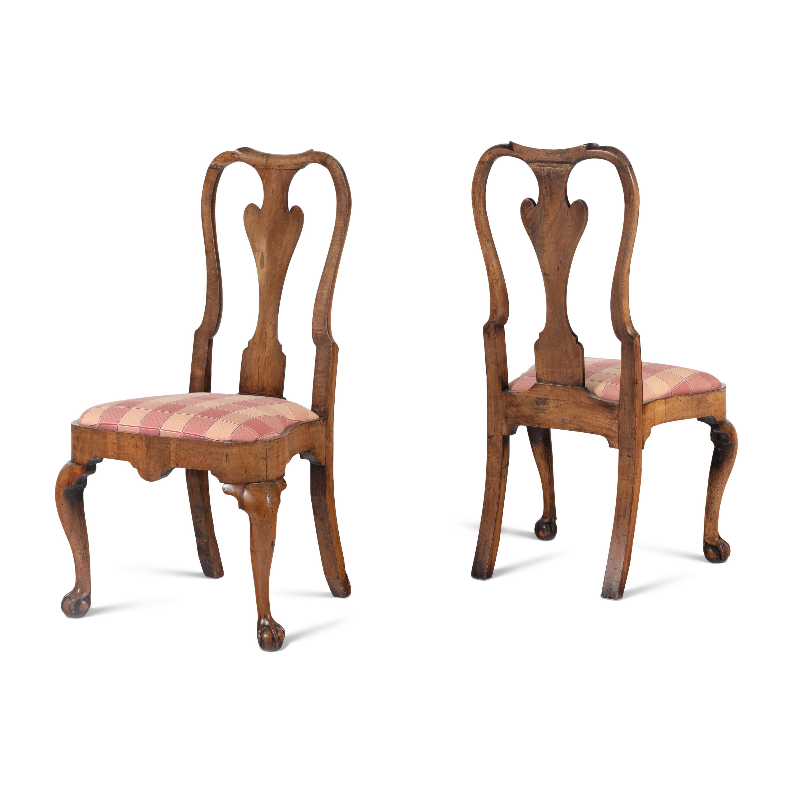 A Pair of George II Walnut Side Chairs