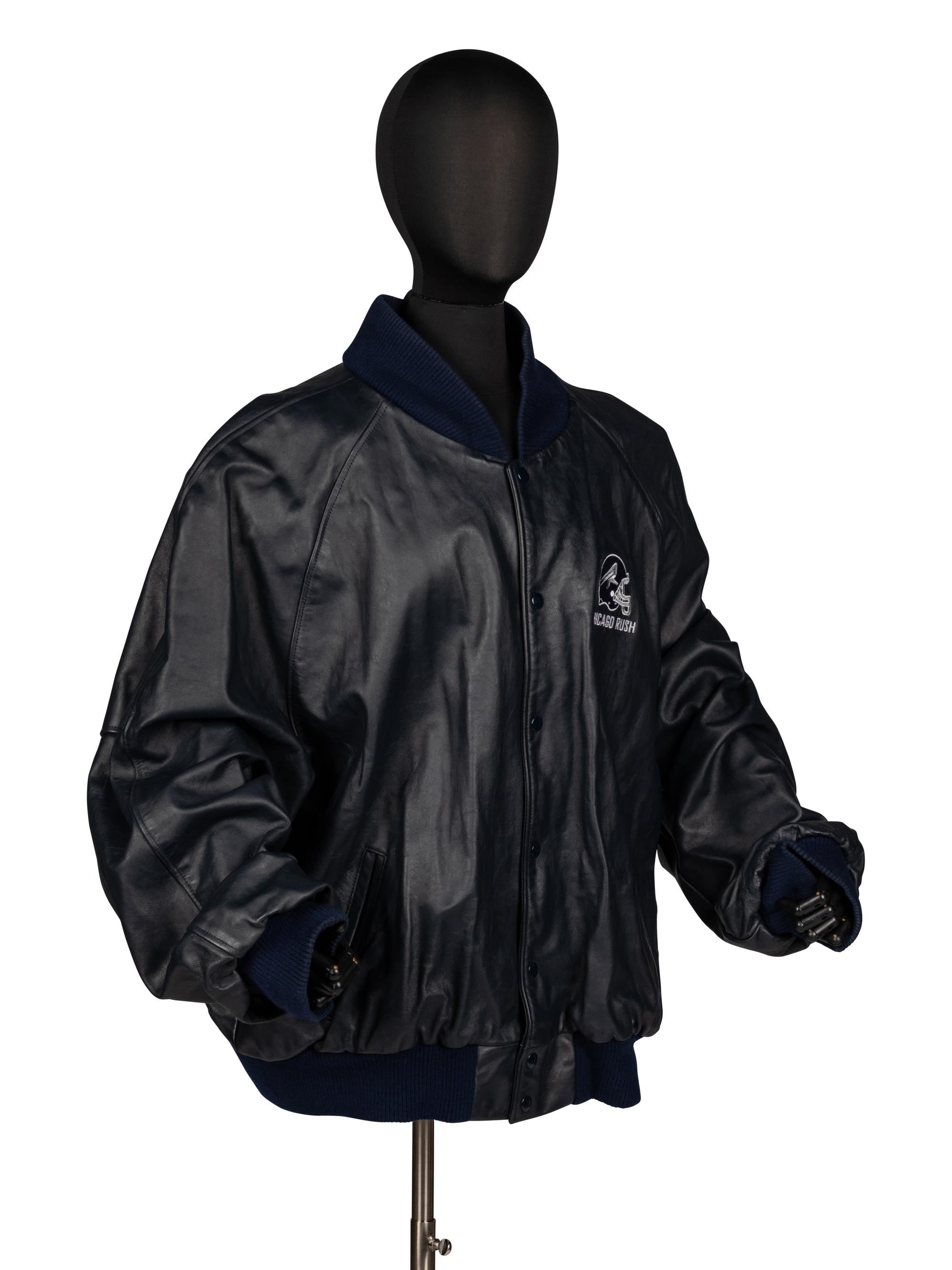 Mike Ditka's Personally Owned and Worn Chicago Rush Leather Jacket