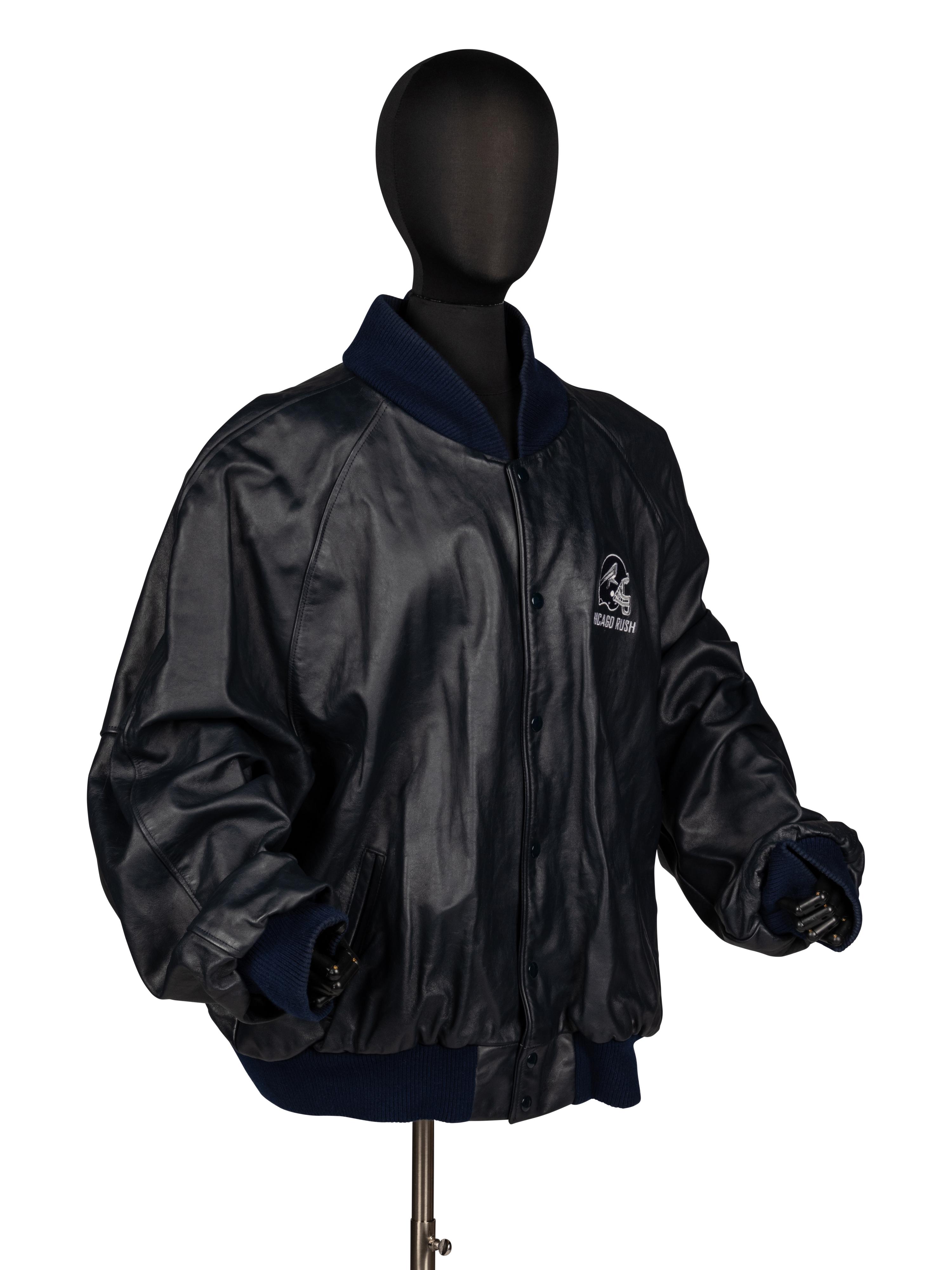 Mike Ditka's Personally Owned and Worn Chicago Rush Leather Jacket
