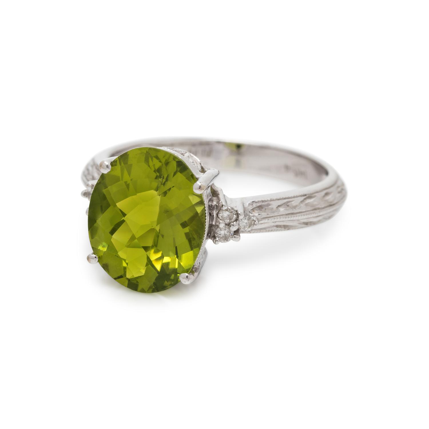 PERIDOT AND DIAMOND RING