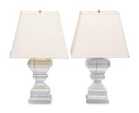 A Pair of Contemporary Glass Table Lamps