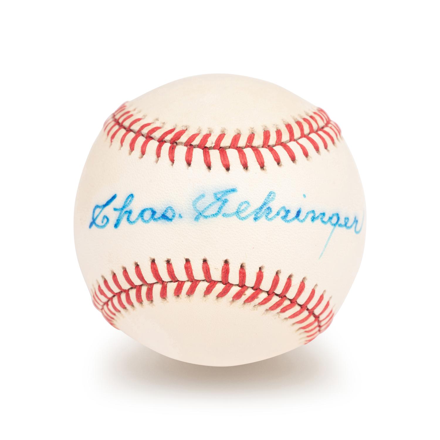 A Charlie Gehrigner Signed Autograph Baseball (Beckett Authentication Services BAS Certified),