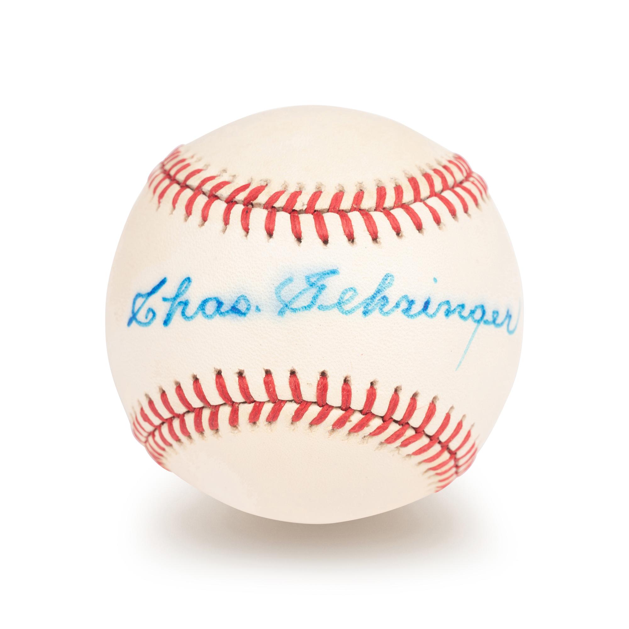 A Charlie Gehrigner Signed Autograph Baseball (Beckett Authentication Services BAS Certified),