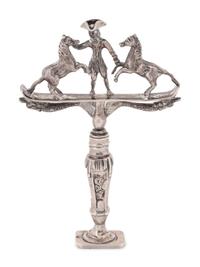A Dutch Silver Figural Concealed Corkscrew Desk Seal