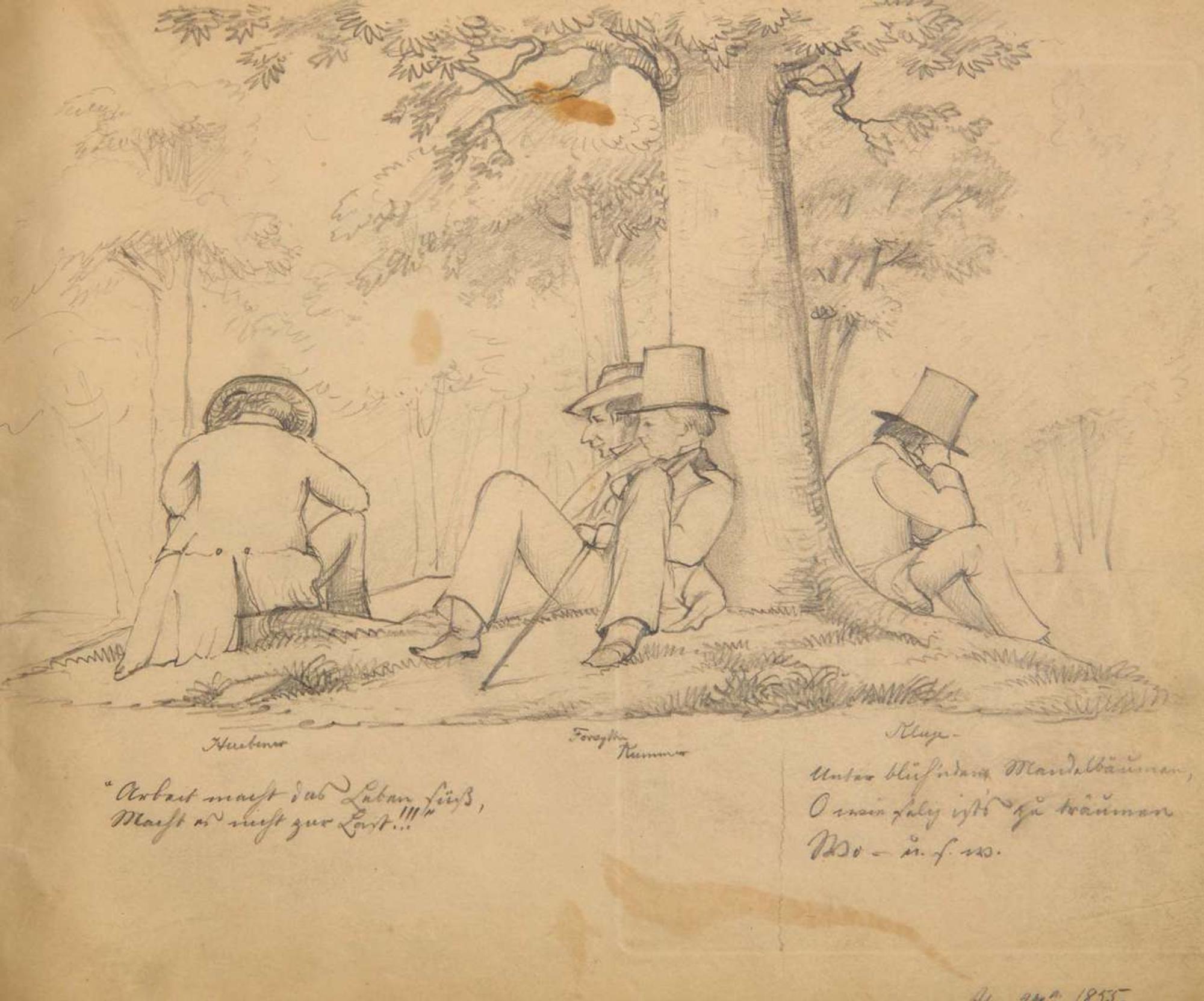 A Nazareth Hall sketchbook Nazareth, PA, dated November 18, 1854 to May 1855