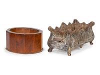 A George III Mahogany Wine Cooler and a Lead Planter — 19TH CENTURY