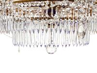 A Russian Gilt Bronze, Cobalt Blue and Clear Glass Chandelier