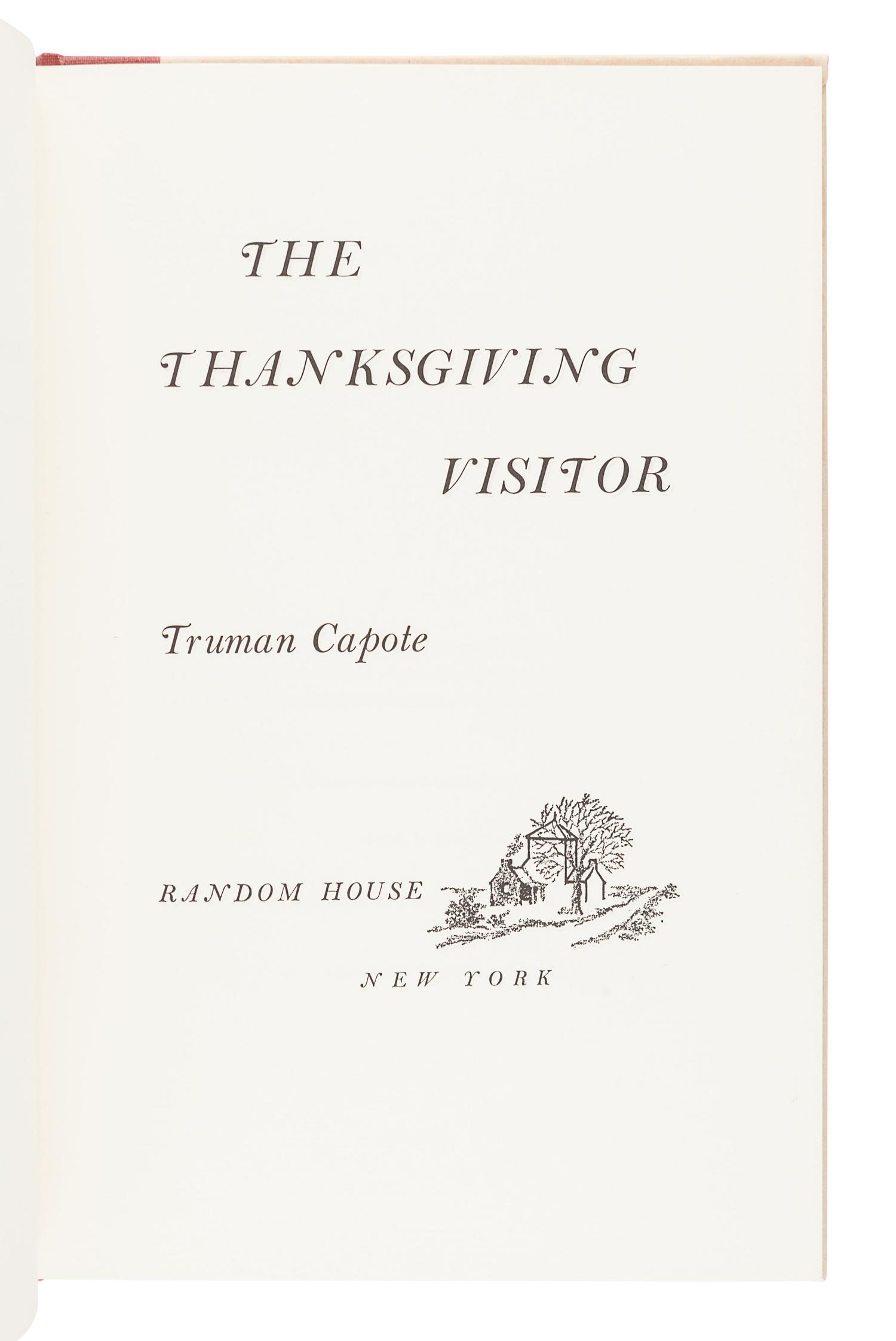 [CAPOTE, Truman (1924-1984)]. A group of 3 FIRST EDITIONS, SIGNED BY CAPOTE, comprising: