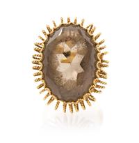 An 18 Karat Yellow Gold and Smoky Quartz Ring, 8.70 dwts.