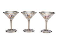 A Set of Continental Painted and Enameled Glassware