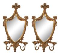 A Pair of Italian Giltwood Girandole Mirrors