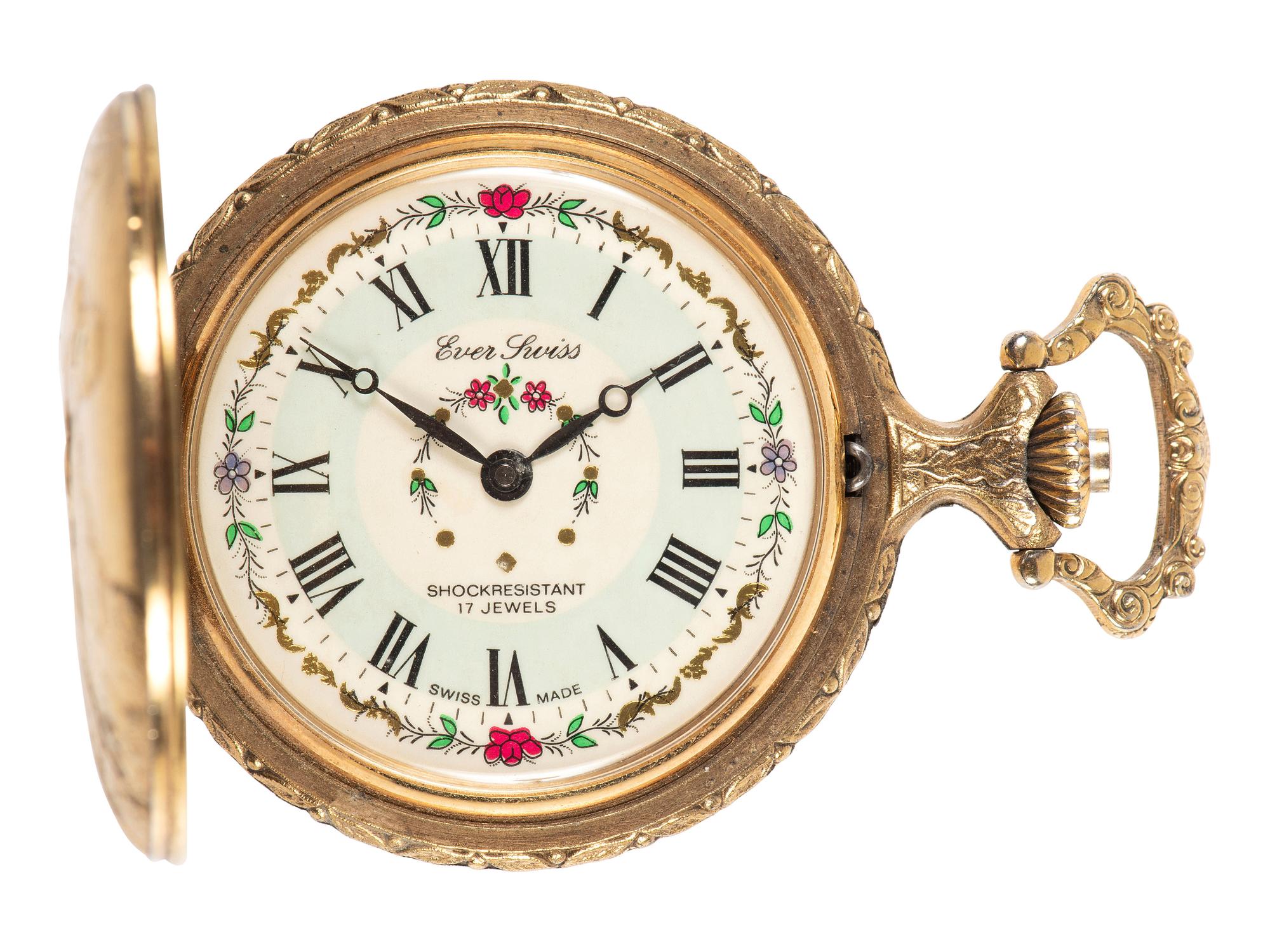 [WATCHES]. A group of 3 pocket watches, including one inscribed with a patriotic motif.