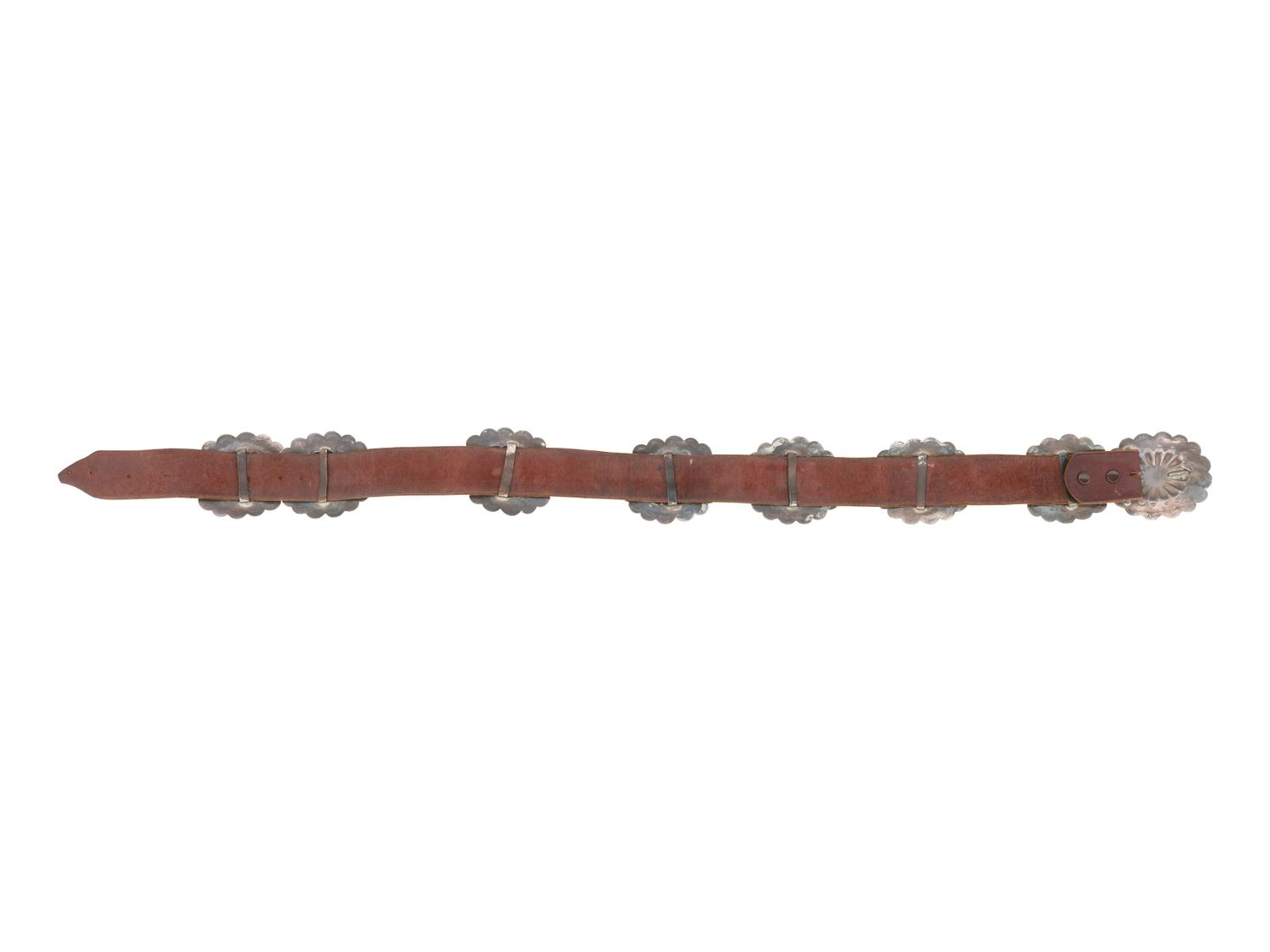 Navajo Silver and Turquoise Concha Belt