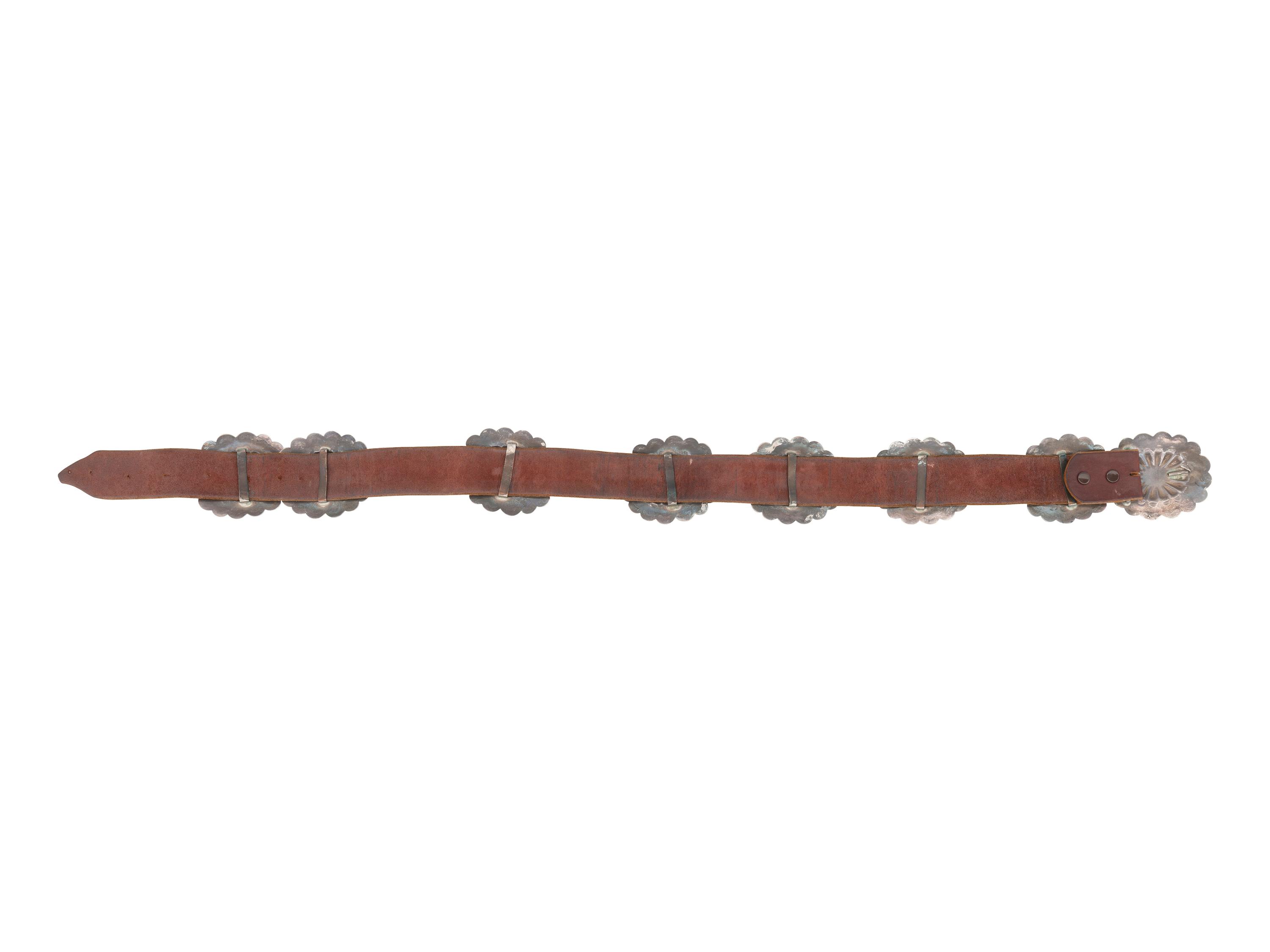 Navajo Silver and Turquoise Concha Belt