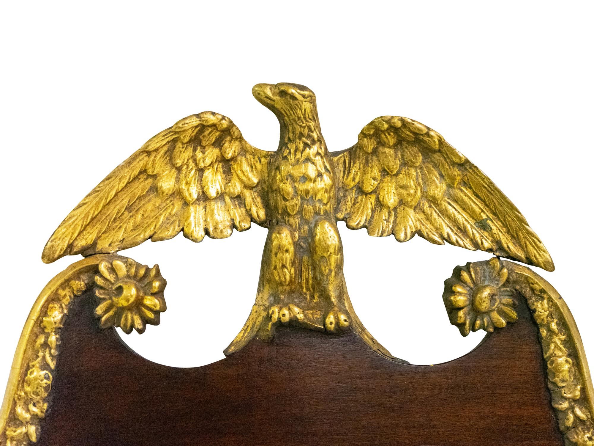 A Federal Mahogany and Gilt Gesso Mirror