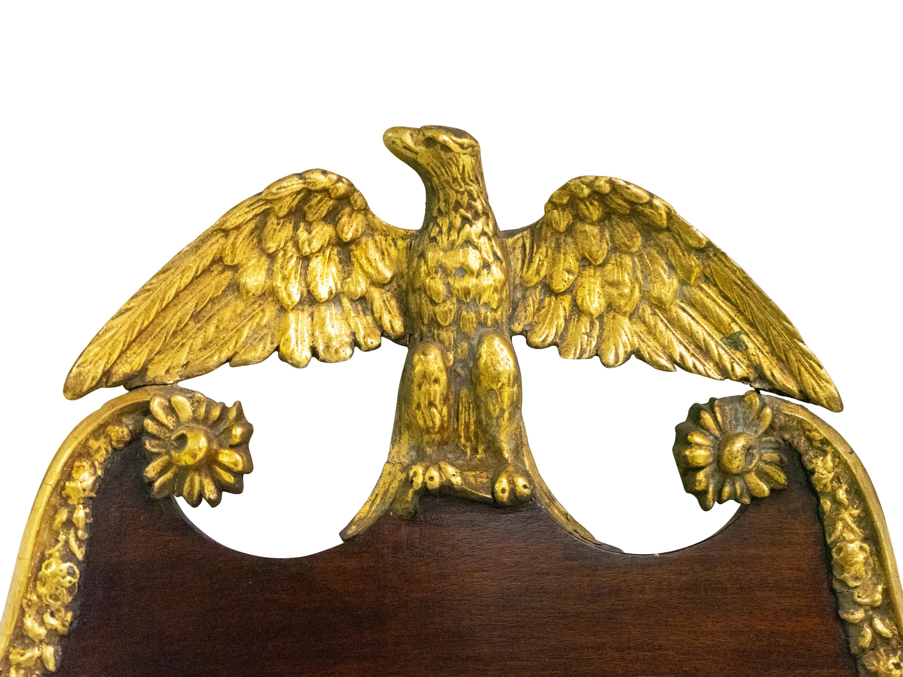 A Federal Mahogany and Gilt Gesso Mirror