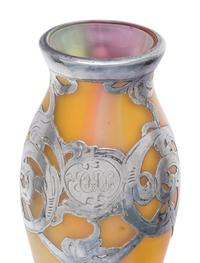 An Art Nouveau Silver Overlay Glass Vase
